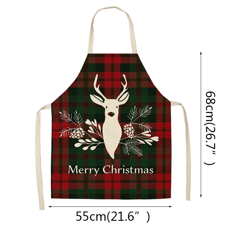 Linen Merry Christmas Apron Decorations for Home Kitchen Accessories Natal 2021 Sadoun.com