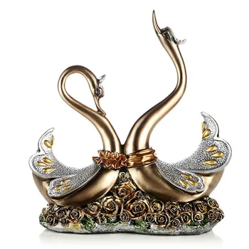 

Resin Vivid Swan Crafts European-style Swan Set Out Creative Decorations for The Living Room and Study Decor Luxury Figurines