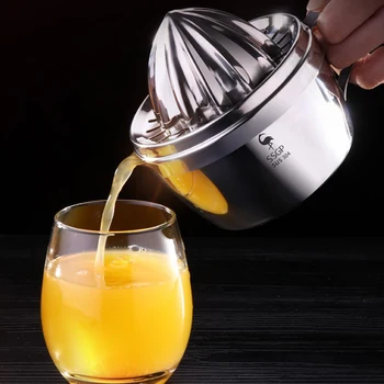 

1pc Manual Juicer Stainless Steel Portable Beverage Maker Juice Machine Fruit Squeezer Lemon Juicer for Office Travel Dormitory