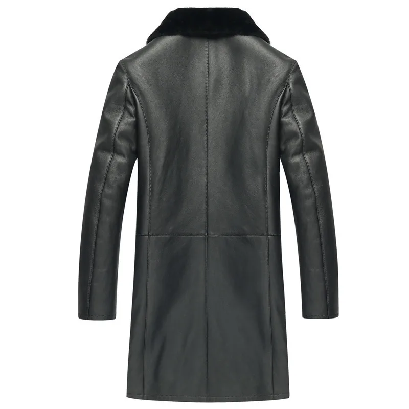 

Leather Men Real Winter Jacket Men's Sheep Shearling Fur Coat Warm Wool Jackets Jaqueta De Couro 6052 YY510