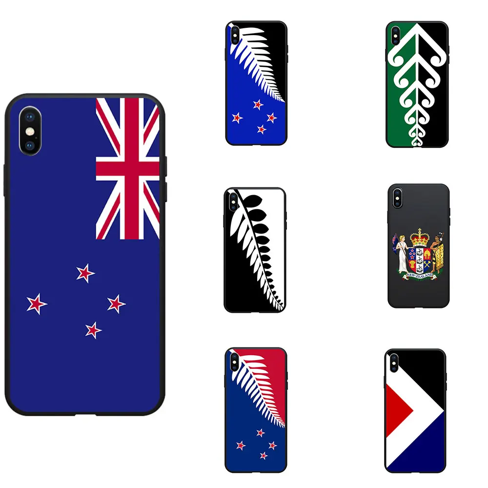 

New Zealand National Flag Coat Of Arms Theme Soft TPU Phone Cases Cover Image Logo For iPhone 6 7 8 S XR X Plus