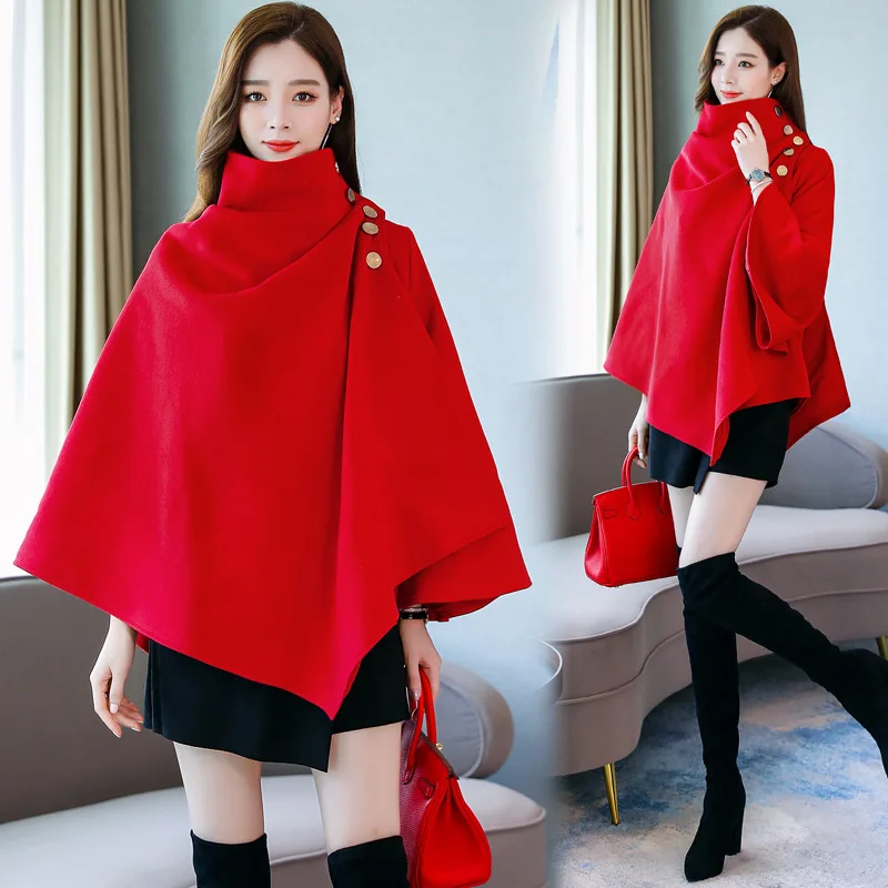 

Dou peng xing Bell Sleeve Fashion Solid Color Simple Versatile Non-symmetrical 2019 Autumn Coat