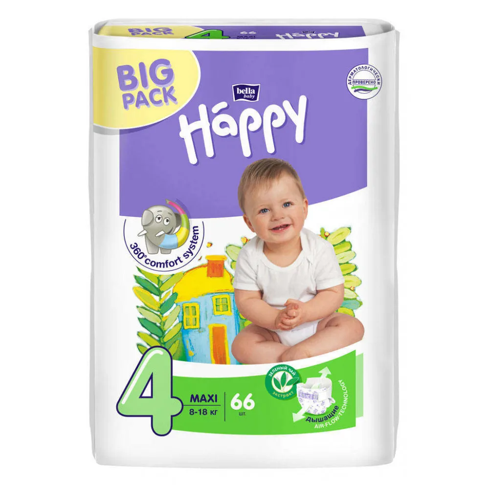 Подгузники Bella baby Happy 4(8-18 кг) 66 шт