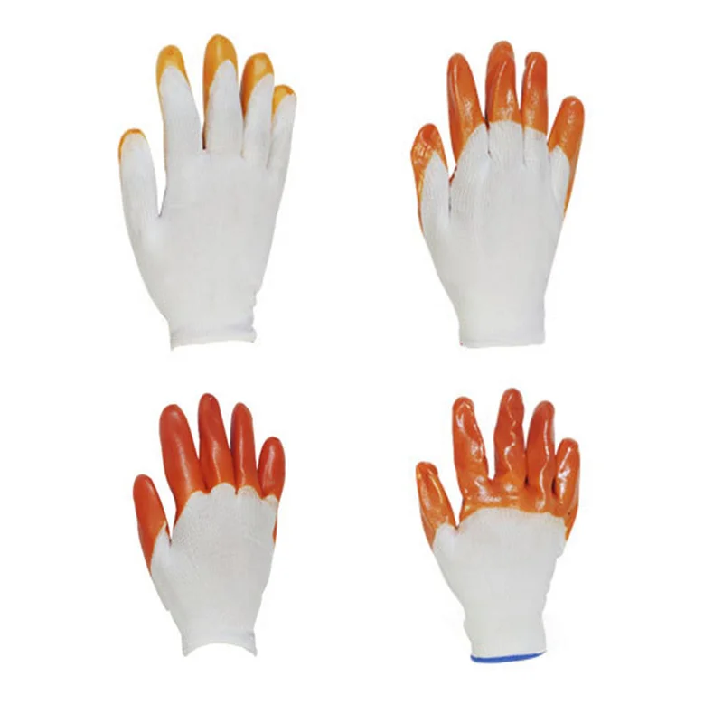 

Construction Gloves Red Nylon Shell Black Nitrile Sandy Coating Work Safety Gloves Men Work Gloves