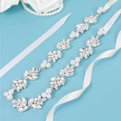 MissRDress  Rhinestone Belts for Women Wedding Accessories Crystal Fashion Prom Dress Belt Strass Bride Sash Bridesmaid Gift