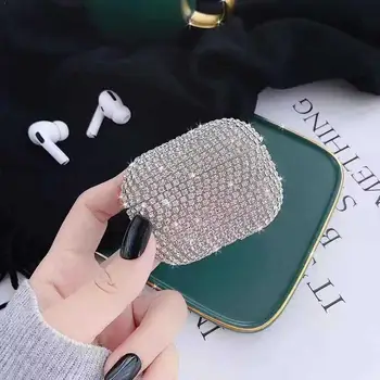 

Luxury Sticking Diamonds Headphone Case For Airpods Fashion Hard Color Bright Cover Protective Headset A2W3
