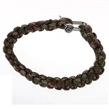 Топ!-открытый веревка для выживания спортивный из нержавеющей стали u-образный Манильский стиль парашютный шнур браслет вязаный(джунгли камуфляж