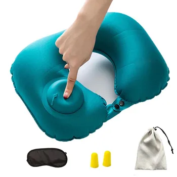 

Inflatable Travel Neck Car Airplane Office Cushion Air Sleeping HeadRest Pillow Pad