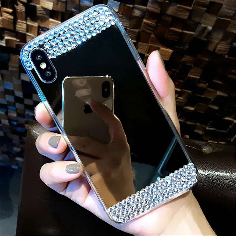 Блестящий бриллиантовый зеркальный мягкий чехол для Huawei P8 P9 P10 P20 P30 Honor 7A 7C 8 8X 9i 10