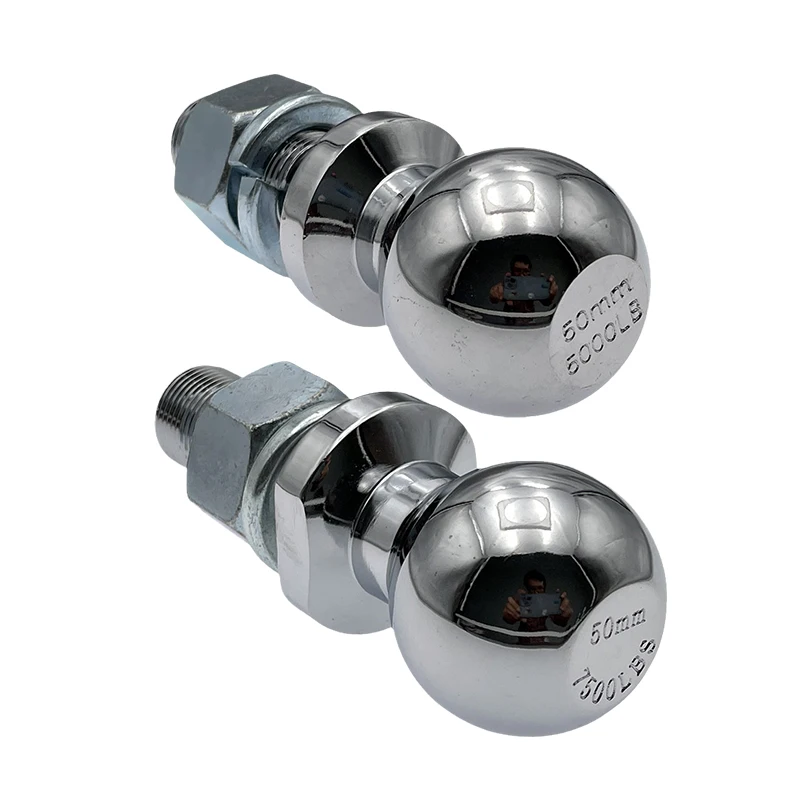 CVP Chrome Tow Ball 50mm 1" Shank dia. Trailer Hitch Towball Capacity 5000lbs RV Parts Car Camper Coupling Caravan Accessories