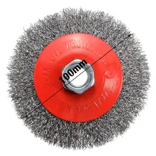 

1Pcs 100mm Wire Wheel Brush Crimped Wire Bevel Brush M14 Thread For Angle Grinder Rust Removal Cleaning Rotary Tool