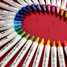 Марковая ручка, тонкий стержень, белый стержень, спирт, двойная головка, тонкая, жирная, 12 цветов, 18 цветов, 24 цвета, для начальной школы, мультфильм, дизайн, товары для рукоделия