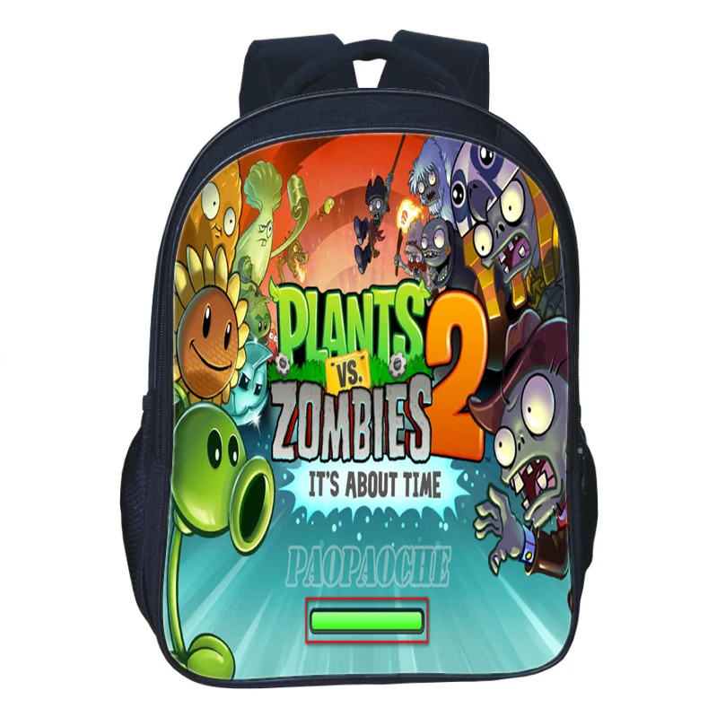 Детский Рюкзак 16 дюймов с растениями против зомби детские школьные рюкзаки для