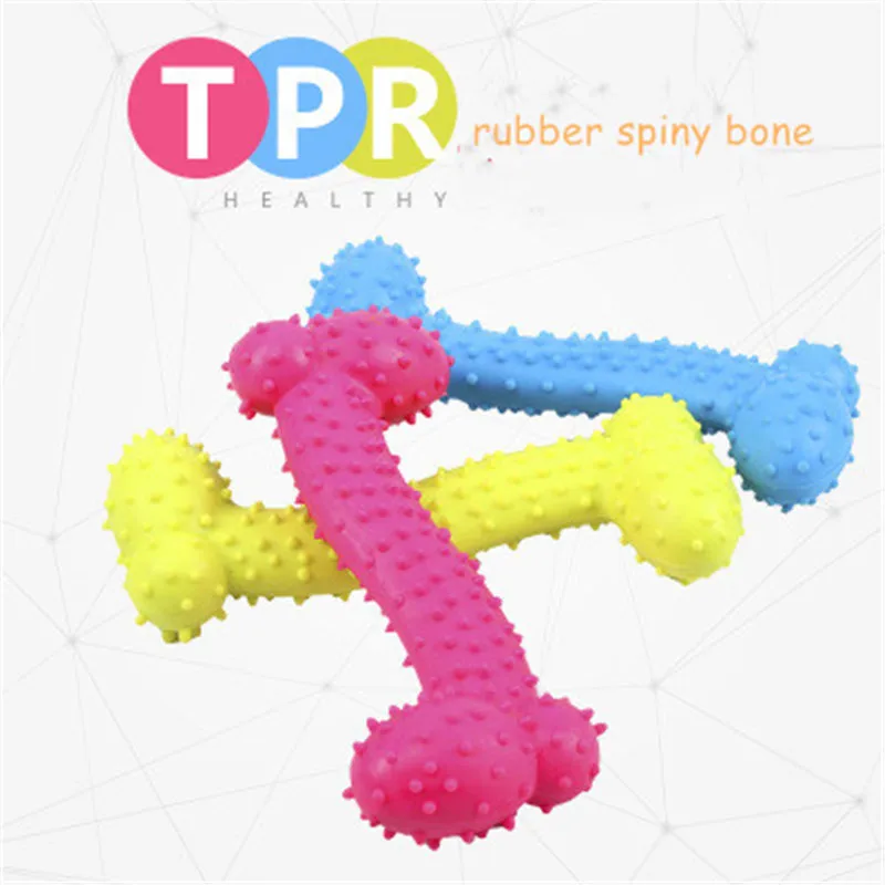 

Pet Dog Toy Interactive rubber Bone shape sound Pet Toy Molar Bite Resistance Durable Teeth Massage Cleaning Toys For Dogs pupp