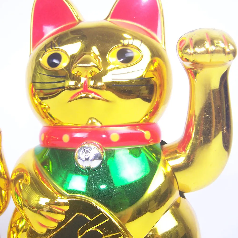 Китайский фэн-шуй Кот, развевающаяся удача богатство белый/Счастливый Кот золото серебро лучший подарок для хорошего счастливого котенка украшения