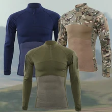 Армейская футболка тактическая охотничья рыболовная рубашка мужская Военная униформа для страйкбола камуфляжная походная боевая рубашка с длинным рукавом Топы