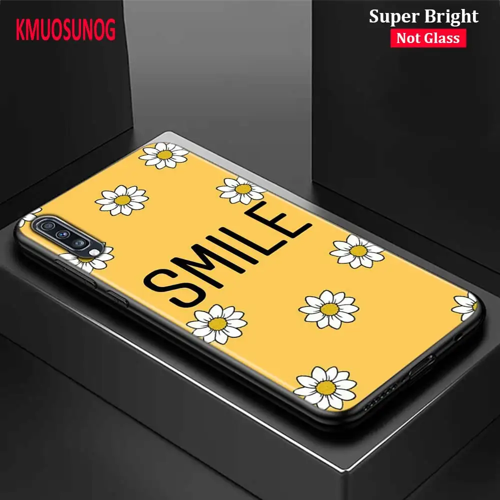 

Black Cover keep smile yellow for Samsung Galaxy A70 A90 A80 A60 A50 A40 A30S A20E A20S A10 Phone Case
