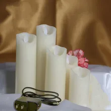 Набор из 5 аккумуляторная Светодиодная свеча стойка парафин воск волнистый край подвижный фитиль Свадебная Рождественская вечеринка Бар Декор 10-12.5-15-18-20CM(H