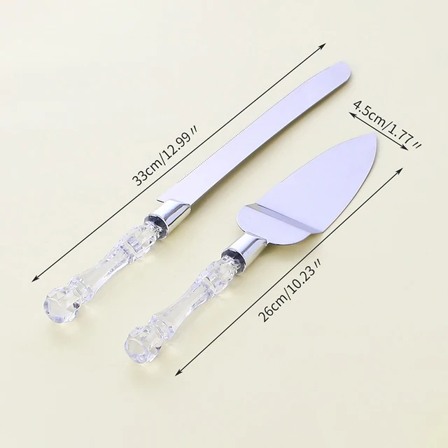 2 db Rozsdamentes Acél Sütemény Lapáttöltő Kenyér Pizza Kés Desszert Pite Fondant Elválasztó Vágó Spatula Szerver Sütőeszköz Az Esküvőhöz - Image 6