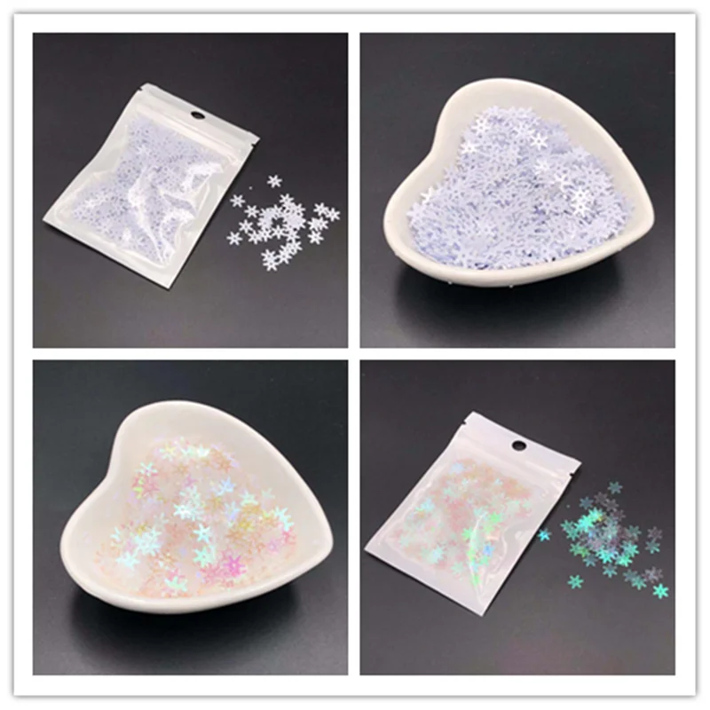 

10g/Pack 7mm Snow Sequins PET 3D Nail Art Paillettes Christmas Party Dress Sewing Wedding DIY Handcraft Lentejuelas Accessories