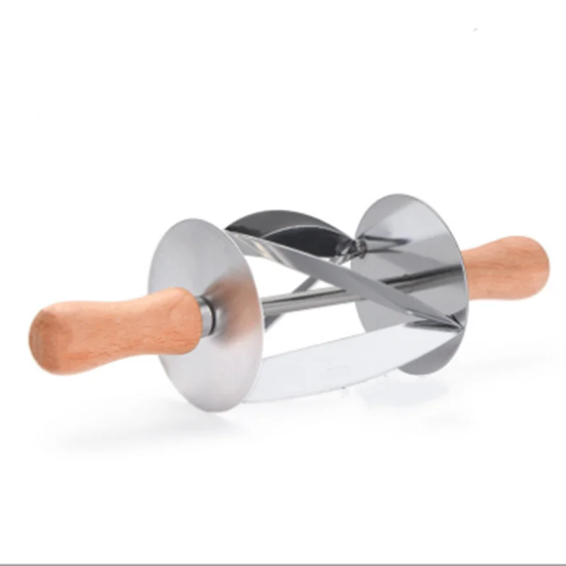 1PC Stainless Steel Rolling Cutter for Making Croissant Bread Wheel Dough Pastry Wooden Handle Baking accessories MZL135