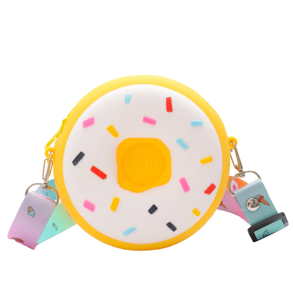 Cute Donut Children Bag Children Coin Purse Wild Boys And Girls Messenger Bag Silicone Children Shoulder Crossbody Bag