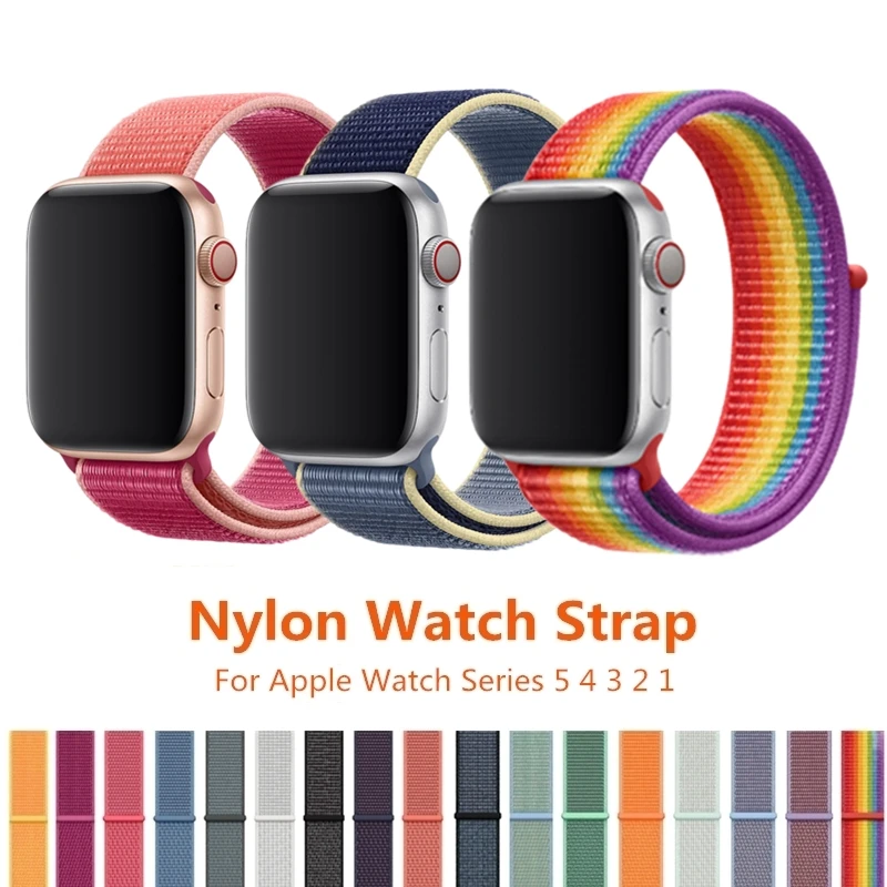 

Band For Apple Watch Series 5 4 44MM 40MM Nylon Soft Breathable Replacement Strap Sport Loop For iWatch series 3/2/1 38MM 42MM