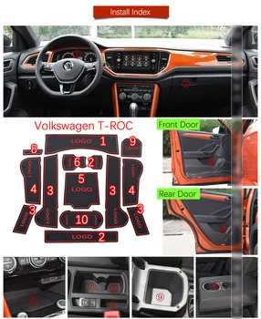 

Door Groove Mat For VW T-ROC Volkswagen TROC T ROC 2017 2018 2019 Accessories Anti-Slip Mat Gate Slot Coaster Car Interiors Gel