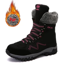Уличные плюшевые теплые походные ботинки женские зимние ботинки женские водонепроницаемые ботильоны для женщин зимние ботинки зимняя женская обувь