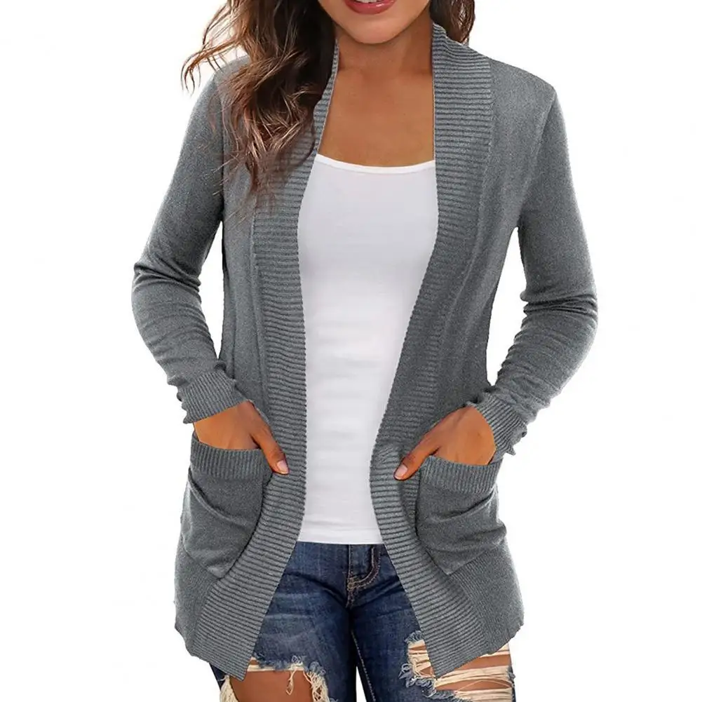 Châle Cape Cardigan Pour Femme - Poncho Ouvert Avec Boucles - Coton/Élasthanne Doux - Automne/Hiver - Taille Moyenne