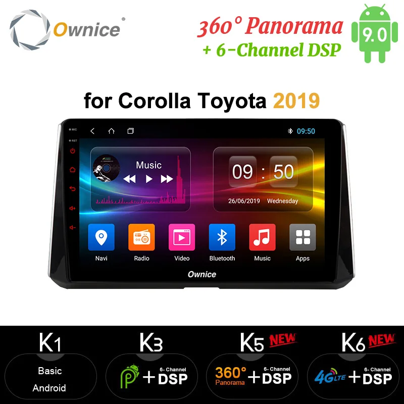 Ownice IPS Android 10 GPS Navi 360 Panorama car multimedia player Head unit Radio DSP 4G LTE SPDIF for Toyota Corolla 2019 | Автомобили и