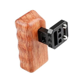 

HDRIG Wooden Handle Grip Right Side Hand Grip Aluminum Alloy Connector for Panasonic GH Series Camera Cage Rig Kit