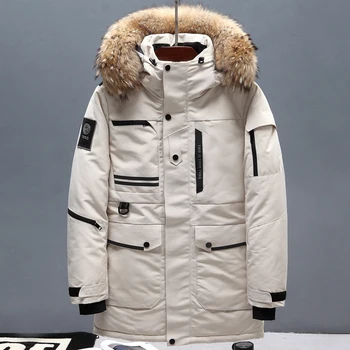 

Brand Men's Winter Jackets High Quality Fur Collar Thick Warm Windproof Women's Down Jacket Winter Coat for Lovers Outerwear