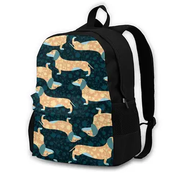 

Floral Dachshunds Dogs Backpack Shoulder Bag Casual Women Backpack Teenage Girl School Bag Bagpack