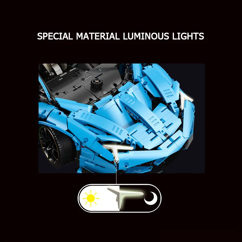 Супер 18k MOC 39933 Гоночная машина Lamborghinis blue century из коровьей кожи с оригинальной