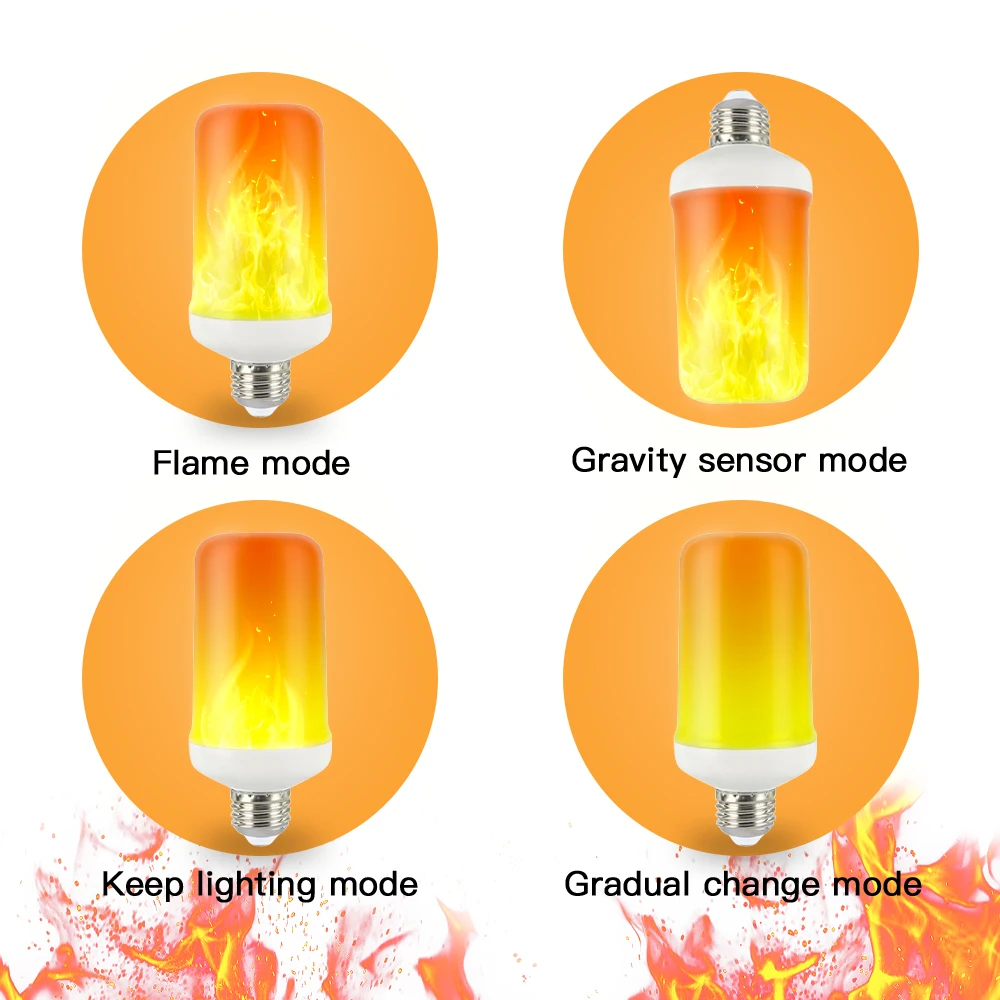 IngHoo realistic flame light bulb dynamic flame effect flashing light