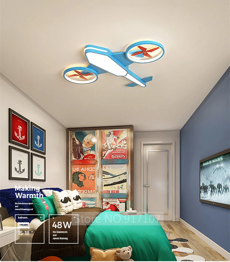 Креативный мультяшный Воздушный самолет детский потолочный светильник для маленьких мальчиков и девочек детская комната Светильник для спальни декоративный для детской комнаты светильник ing