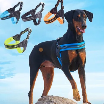 

Nylon Dog Harness For Large Dogs Husky French Bulldog Easy Walking Training Super Brightness Harnesses Leash Set Dog Accessories