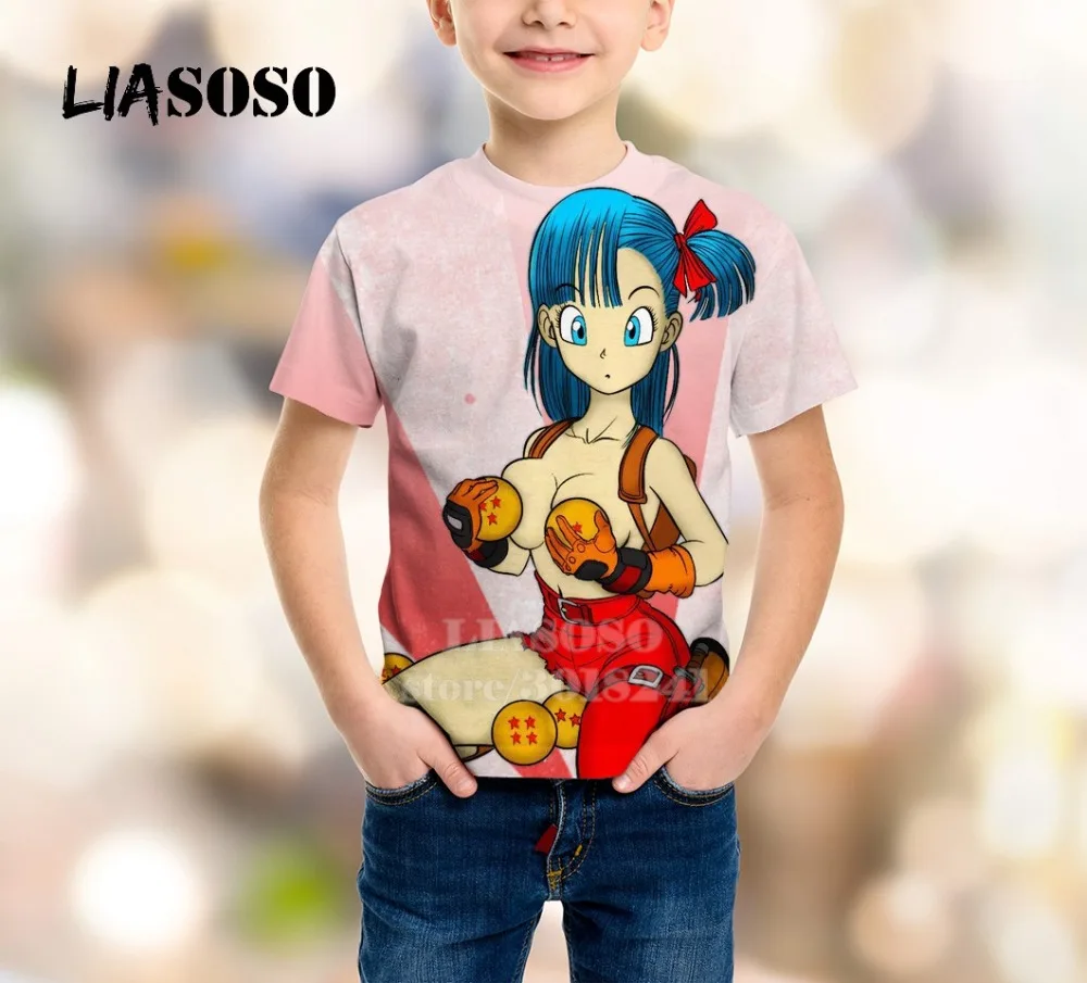LIASOSO/Новая Детская толстовка с круглым вырезом для подростков футболка с 3D-принтом «Жемчуг дракона» детский топ, пуловер для мальчиков и девочек толстовки для малышей B157-36