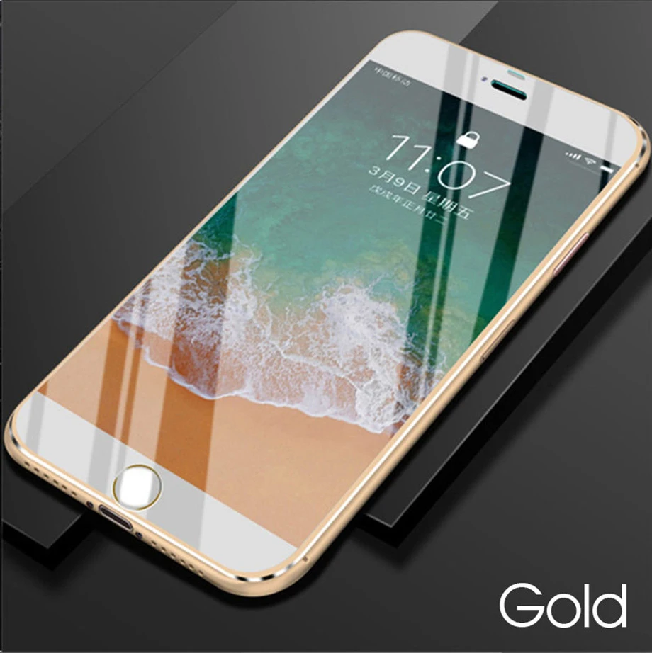 7D закаленное стекло из алюминиевого сплава для iPhone 6, 6 S, 7 Plus, защита на весь экран, Защитное стекло для iPhone X, 8, 5, SE, 5S