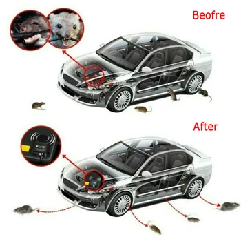 

JOSHNESE Auto Car Tools Ultrasonic Car Rat Repeller Rodent Repellent Automobile Vehicle Chases Rat Car Engine Care Pest Control