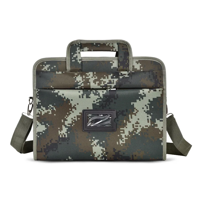 

Camouflage Oxford Cloth Zipper Bag Waterproof Dustproof Conference File Holder Portable Briefcase Staff Computer Bag Customizabl