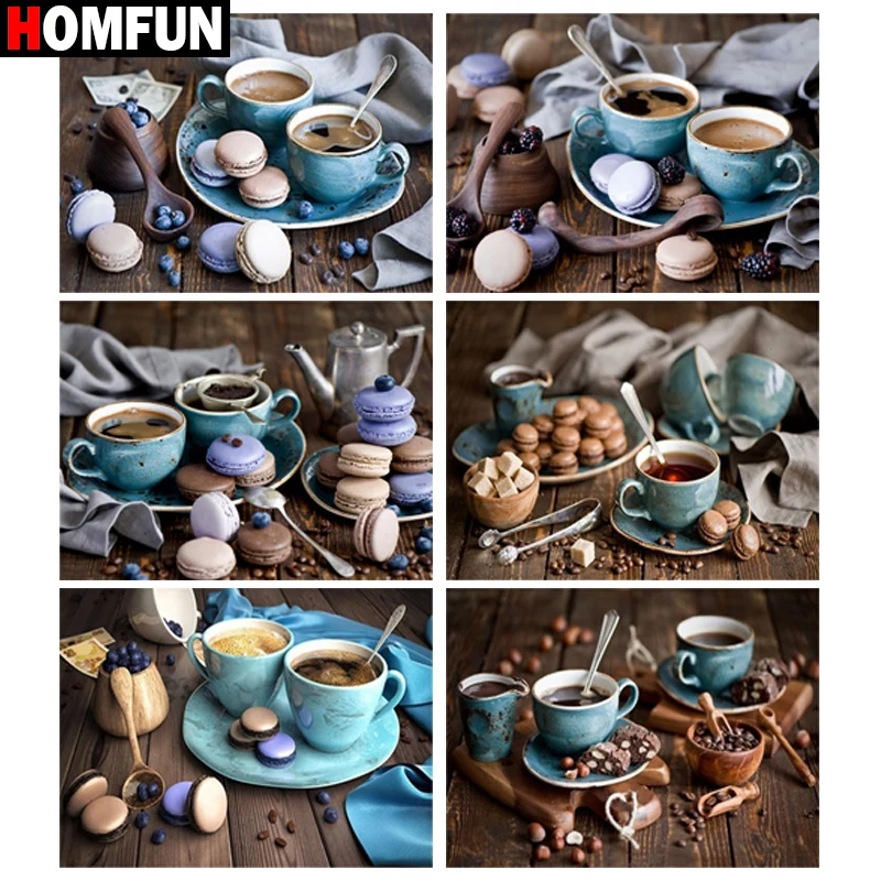 Алмазная 5D картина HOMFUN Печенье Кофе вышивка крестиком из квадратных/круглых