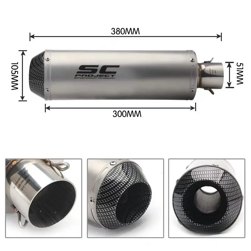 Мотоцикл выхлопной Akrapovic Echappement Moto Universel SC выхлопная труба дБ убийца питбайк для R6 K6 Z650 CBR1000 GSXR650 MSX125