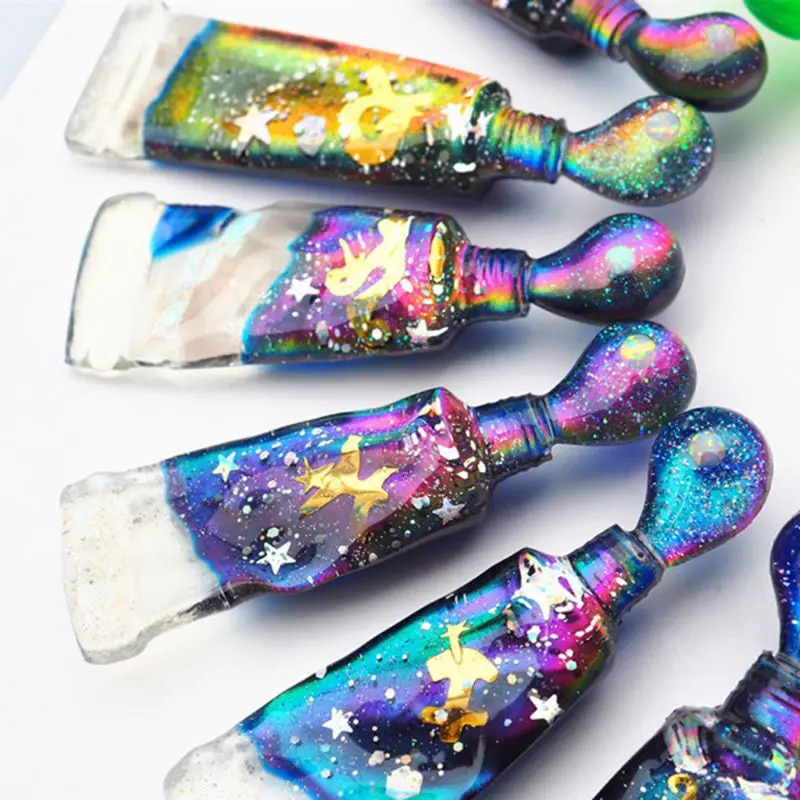 Squeezed Pigment Paint Tube Pendant UV Epoxy Resin Silicone Mold Jewelry Tools