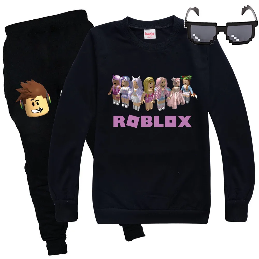 Комплект одежды robloxing для мальчиков Аниме толстовки модная детская футболка с