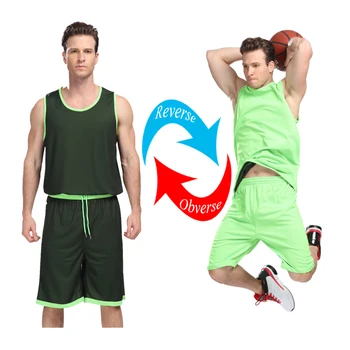 

Men Basketball Sets Double-side Sports Sportswear Training Basketball Custom DIY Jerseys Sleeveless Sport Suits Tops + Shorts