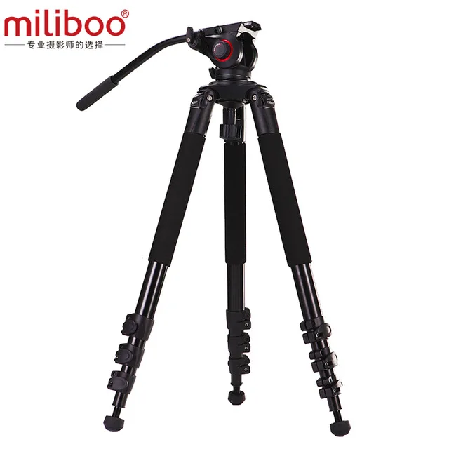 Miliboo MTT702B Портативный штатив из углеродного волокна для профессиональная видеокамера/DSLR штатив Стенд, с гидравлической шаровой головкой - Цвет: 702B Aluminum