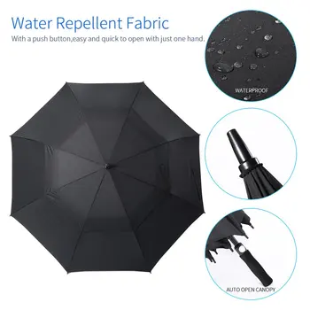 

Extra Large Umbrella Injection Technics Fiberglass Golf Umbrella Shaft Double-canopy Windproof Waterproof Automatic Open