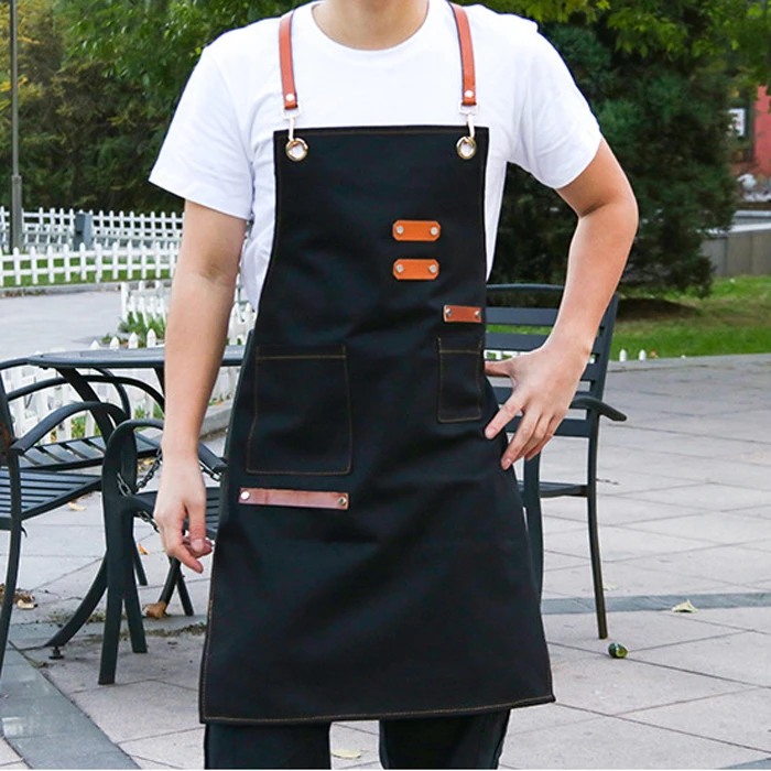 

Джинсовый фартук унисекс для уборки дома шеф-повара пинафоры Карманный брезентовый фартук для парикмахера кухонные аксессуары для кафе готовки выпечки